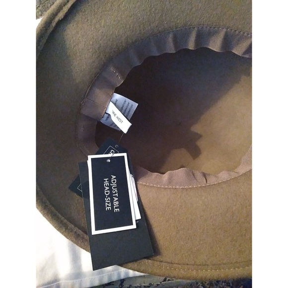 NINE WEST Wool felt bucket hat with faux trim in Camel - Picture 2 of 2